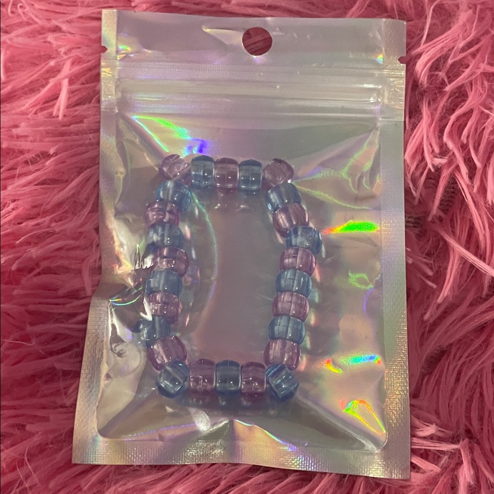 Purple and Blue Beaded Bracelet